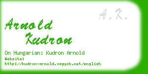 arnold kudron business card